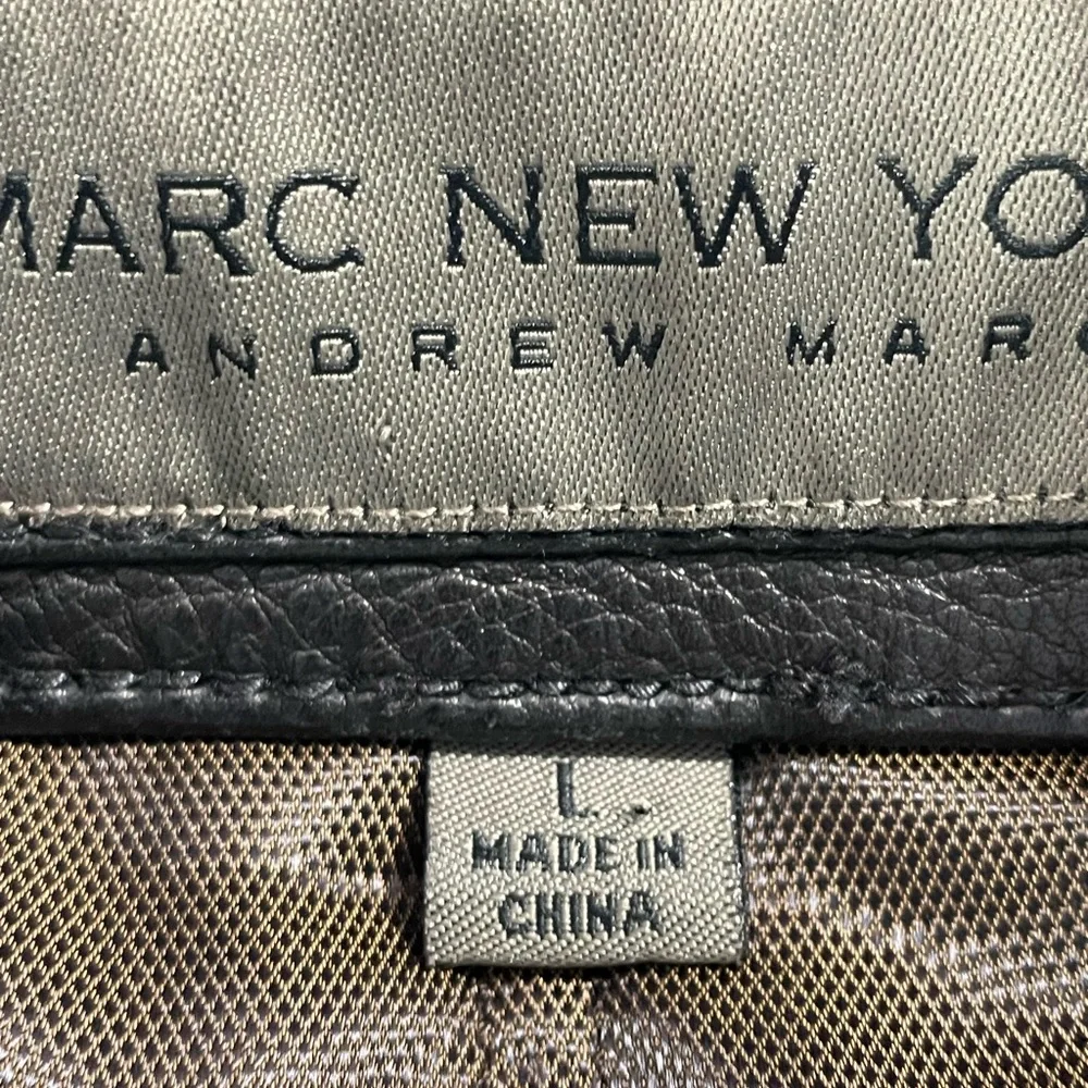 Andrew Marc New York Pebbled Black Leather Jacket - Picture 6 of 16